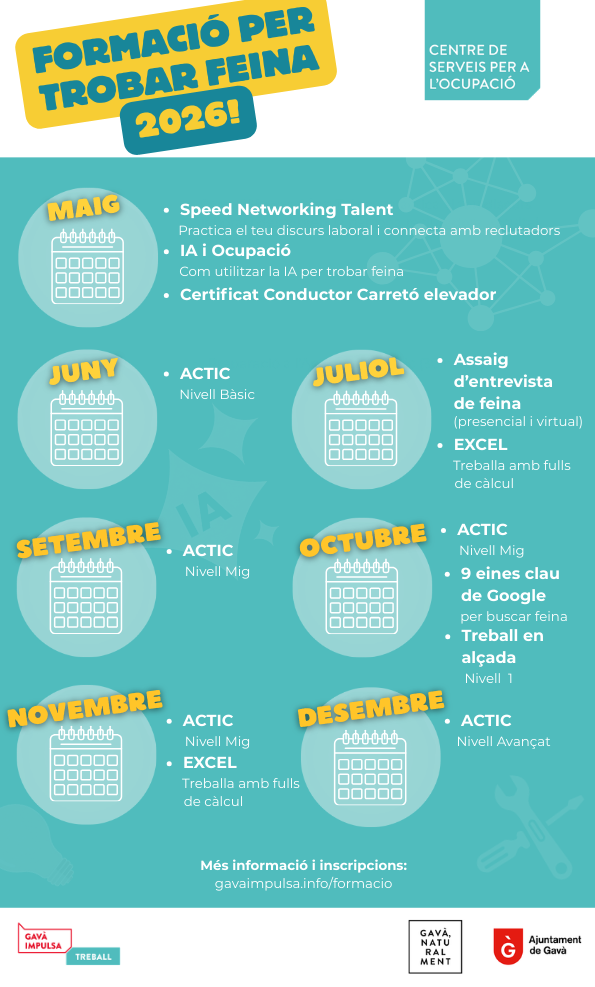 Calendari de formació per a trobar feina en 2026